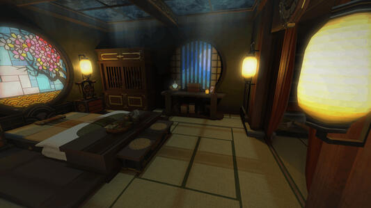 One of the private guest chambers.