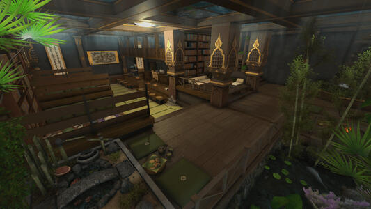 The estate's downstairs lounge & diner, for those in need of rest and recuperation.